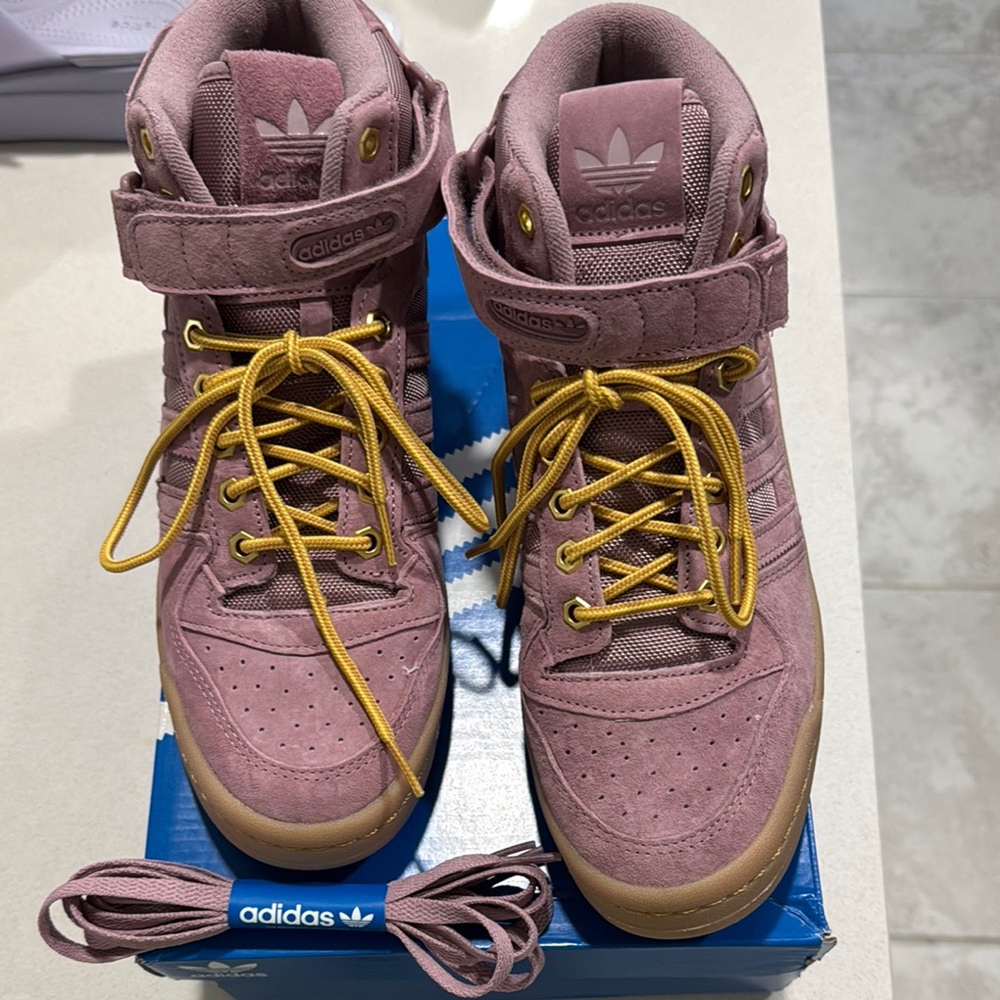 Adidas Rose High-Tops with Mustard Laces